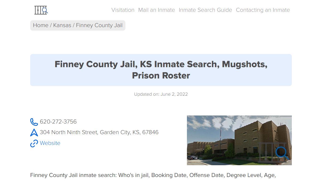 Finney County Jail, KS Inmate Search, Mugshots, Prison ...